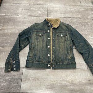 VTG Gap sherpa-lined denim trucker western cowgirl  jacket XS